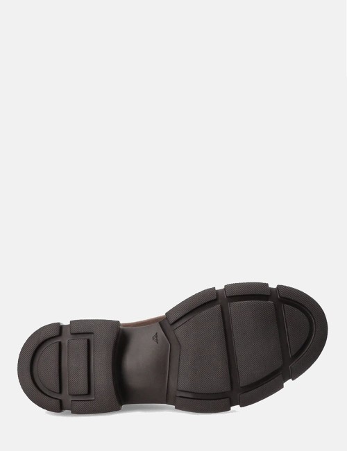 Stretch ankle boot in suede chocolate