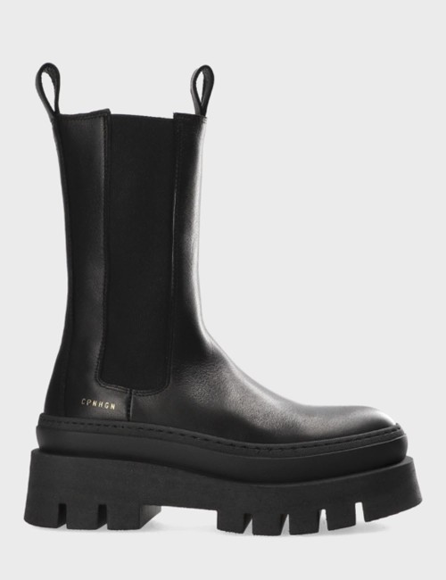 Ankle boot calfskin leather black