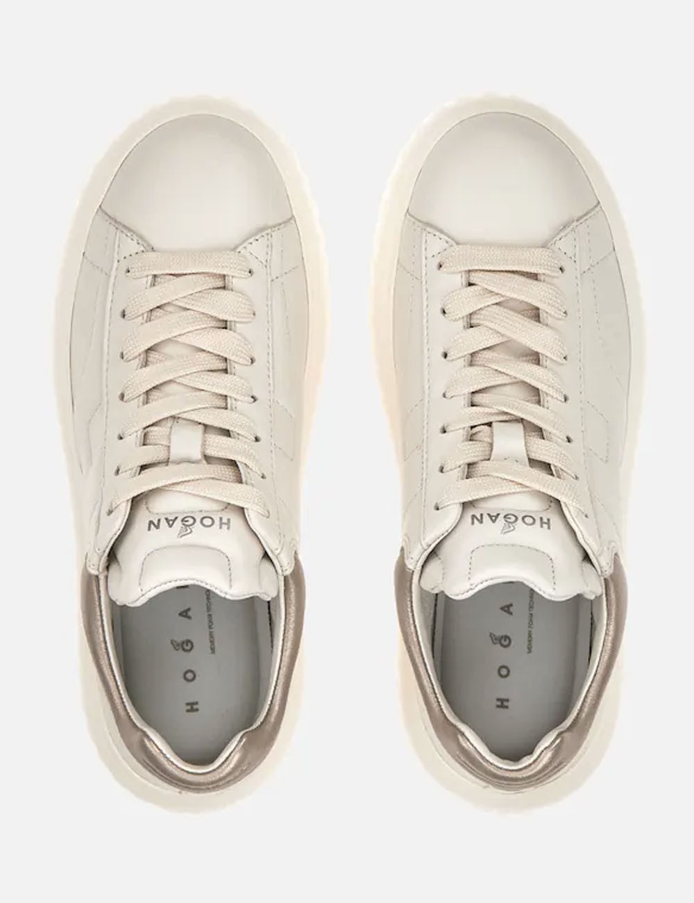 Sneakers H-Stripes Ivory Gold