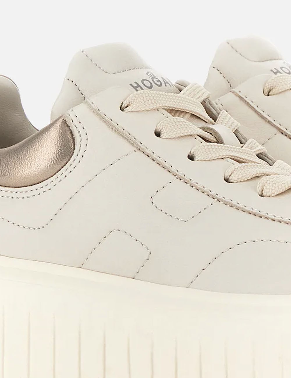 Sneakers H-Stripes Ivory Gold