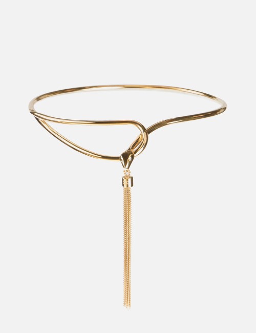 Collana con serpente e nappina Oro Giallo