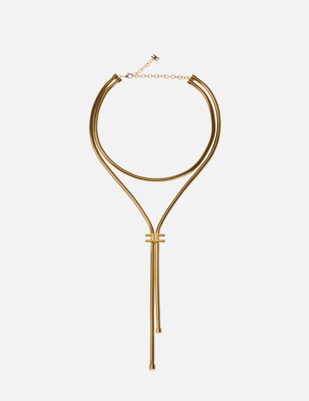 Collana con trama snake e logo oro giallo