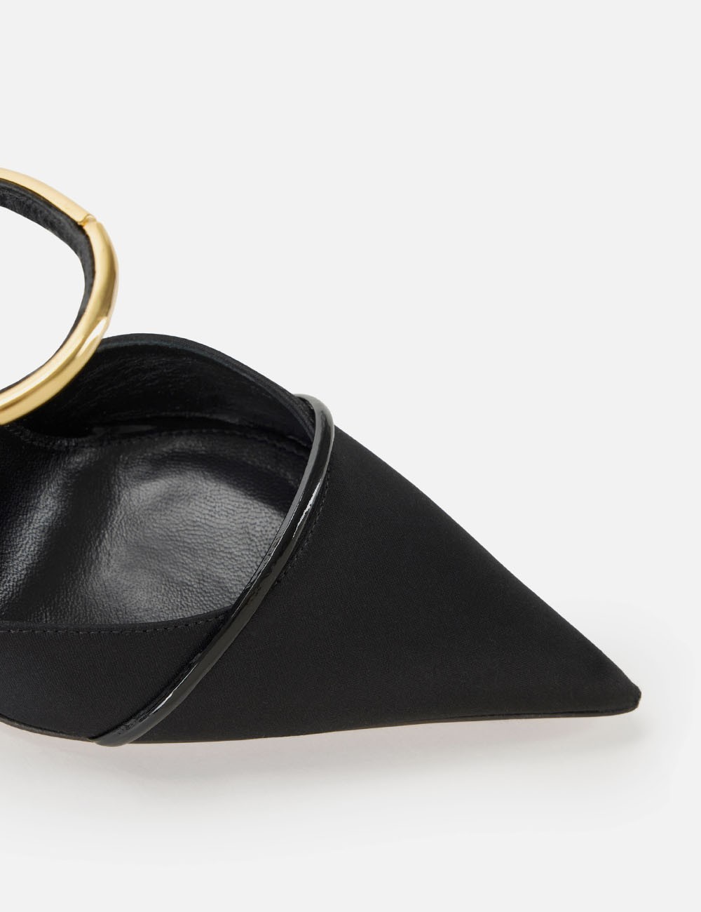 D'Orsay pumps in satin fabric with jewel detail black