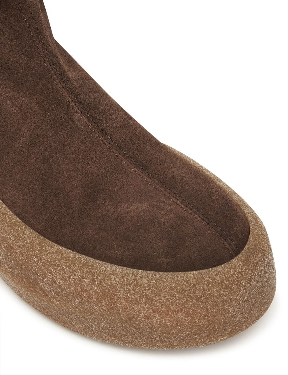 Stivaletti scamosciati con zeppa marroni