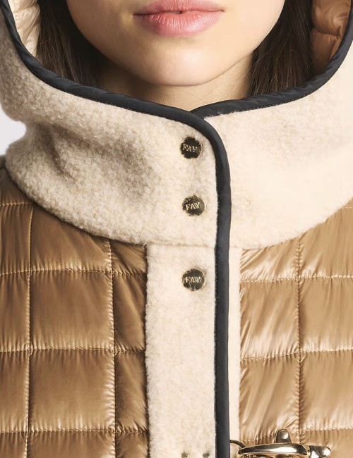 Gilet in Tessuto Tecnico a Quadri marrone beige