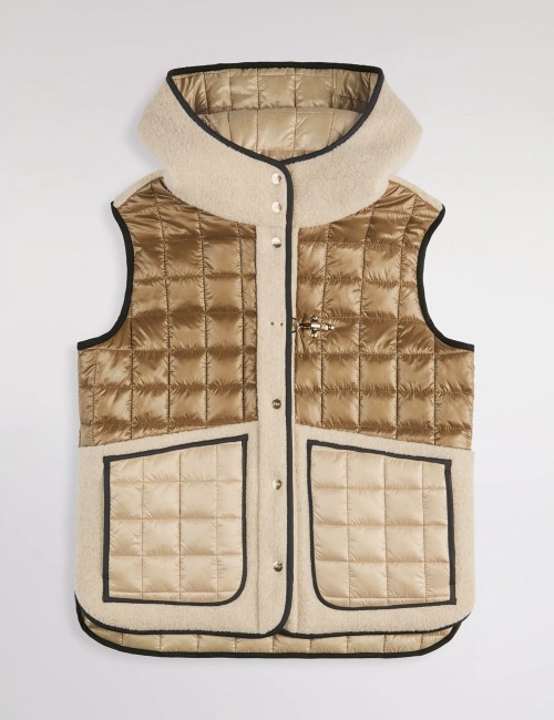 Gilet in Tessuto Tecnico a Quadri marrone beige