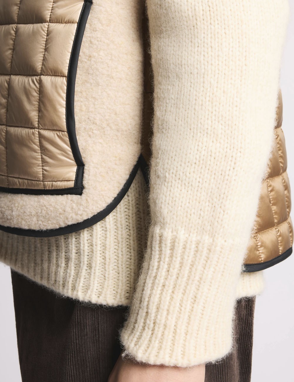 Gilet in Tessuto Tecnico a Quadri marrone beige
