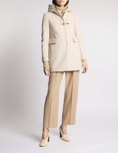 Toggle Coat in Mélange Wool Fabric white bianco