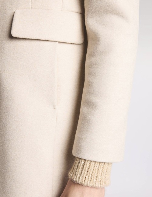 Toggle Coat in Mélange Wool Fabric white bianco