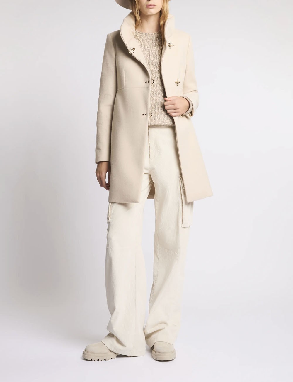 Romantic Coat in Mélange Wool Fabric white