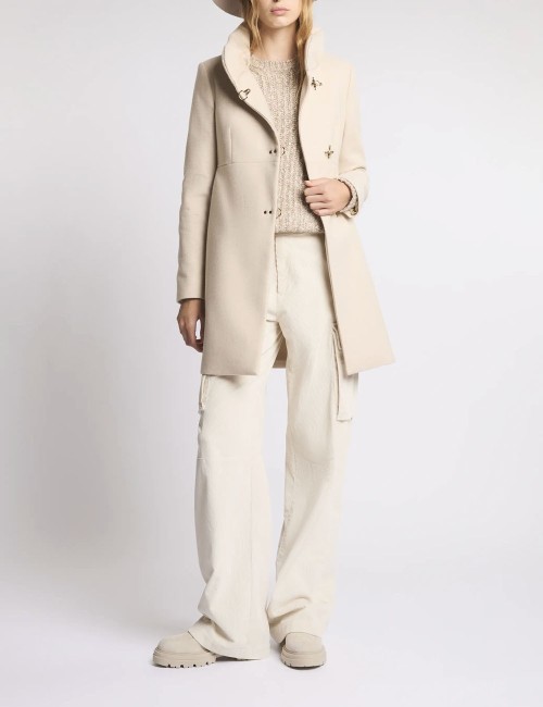 Romantic Coat in Mélange Wool Fabric white