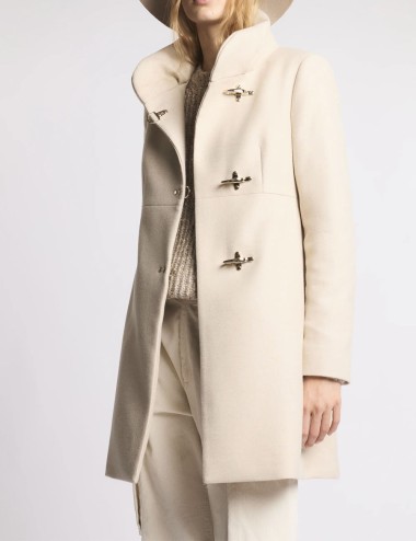 Romantic Coat in Panno di Lana Mélange bianco
