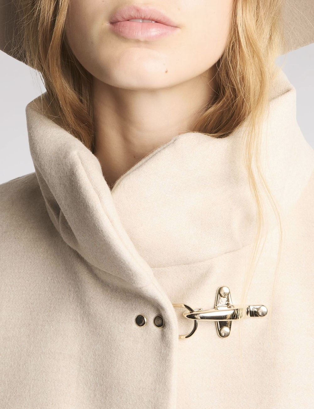 Romantic Coat in Mélange Wool Fabric white
