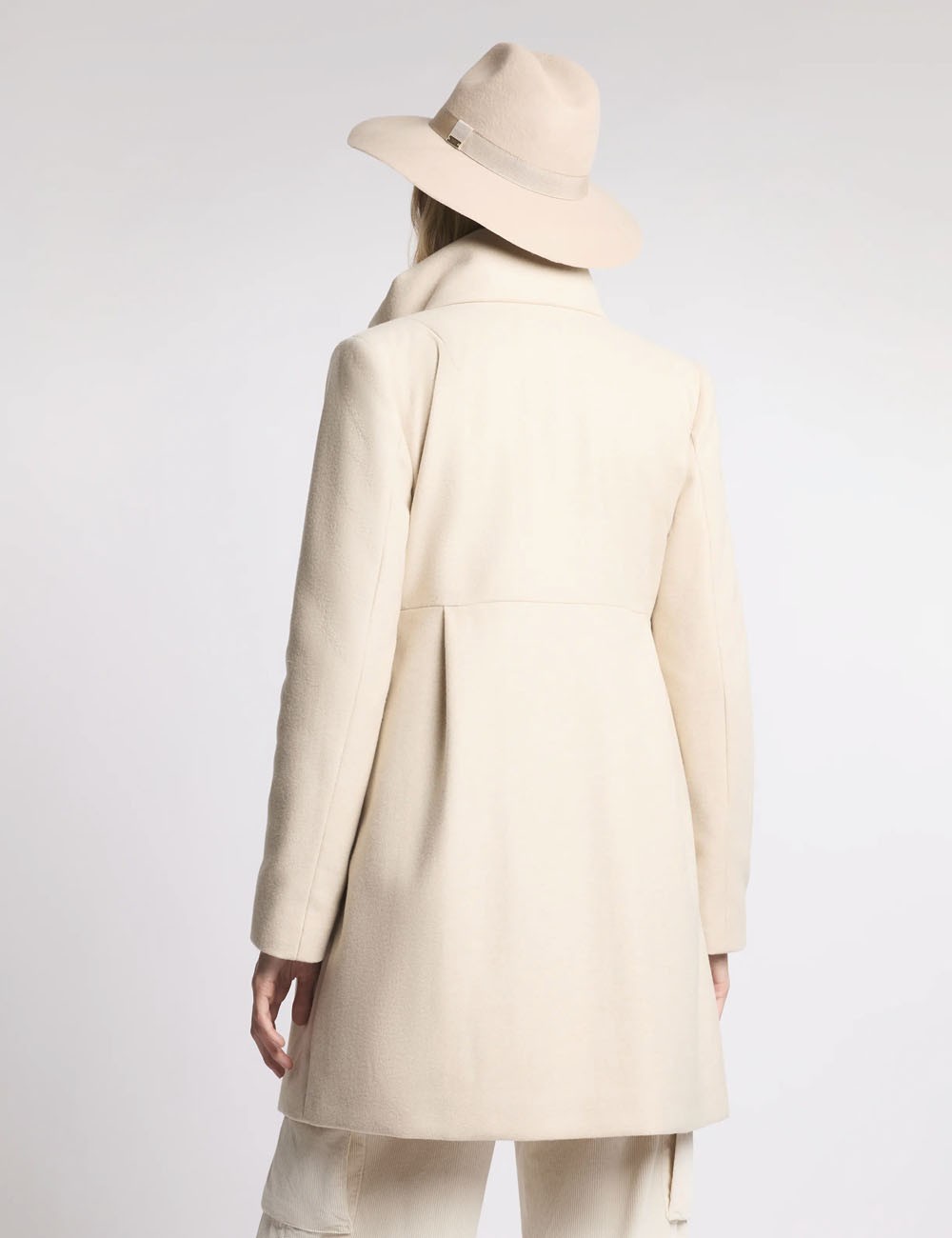 Romantic Coat in Mélange Wool Fabric white