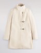 Romantic Coat in Panno di Lana Mélange bianco