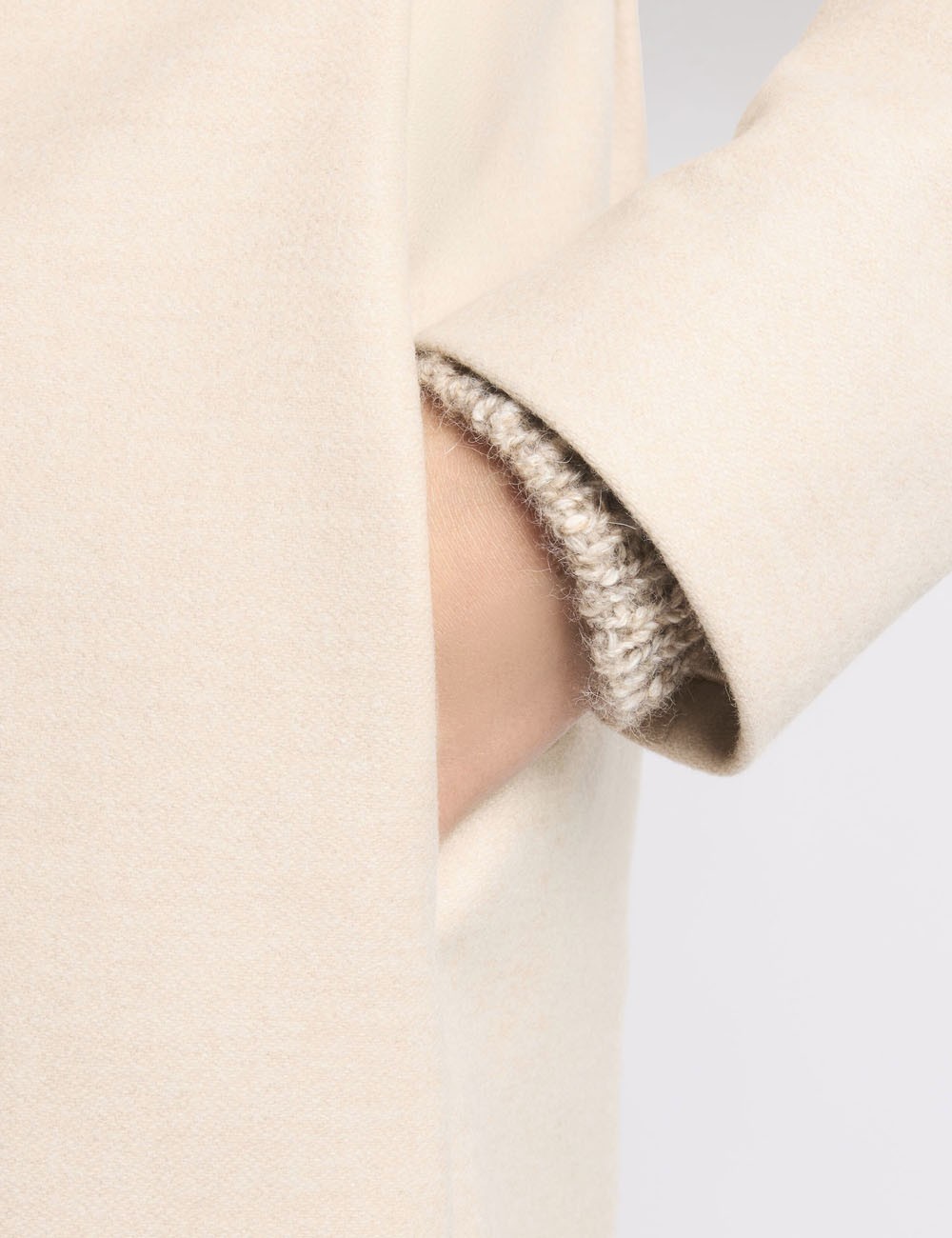 Romantic Coat in Panno di Lana Mélange bianco