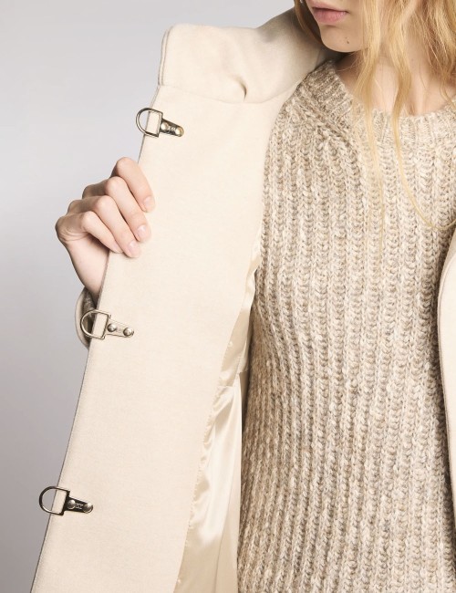 Romantic Coat in Mélange Wool Fabric white