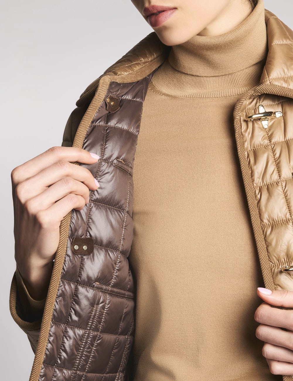 3 Ganci in Tessuto Tecnico a Quadri beige