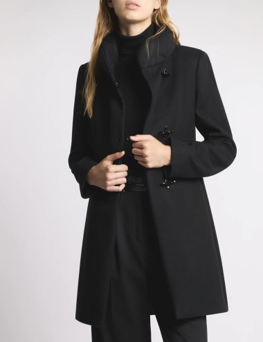 Romantic Coat in Panno di Lana nero