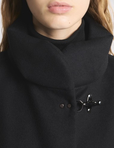 Romantic Coat in Panno di Lana nero