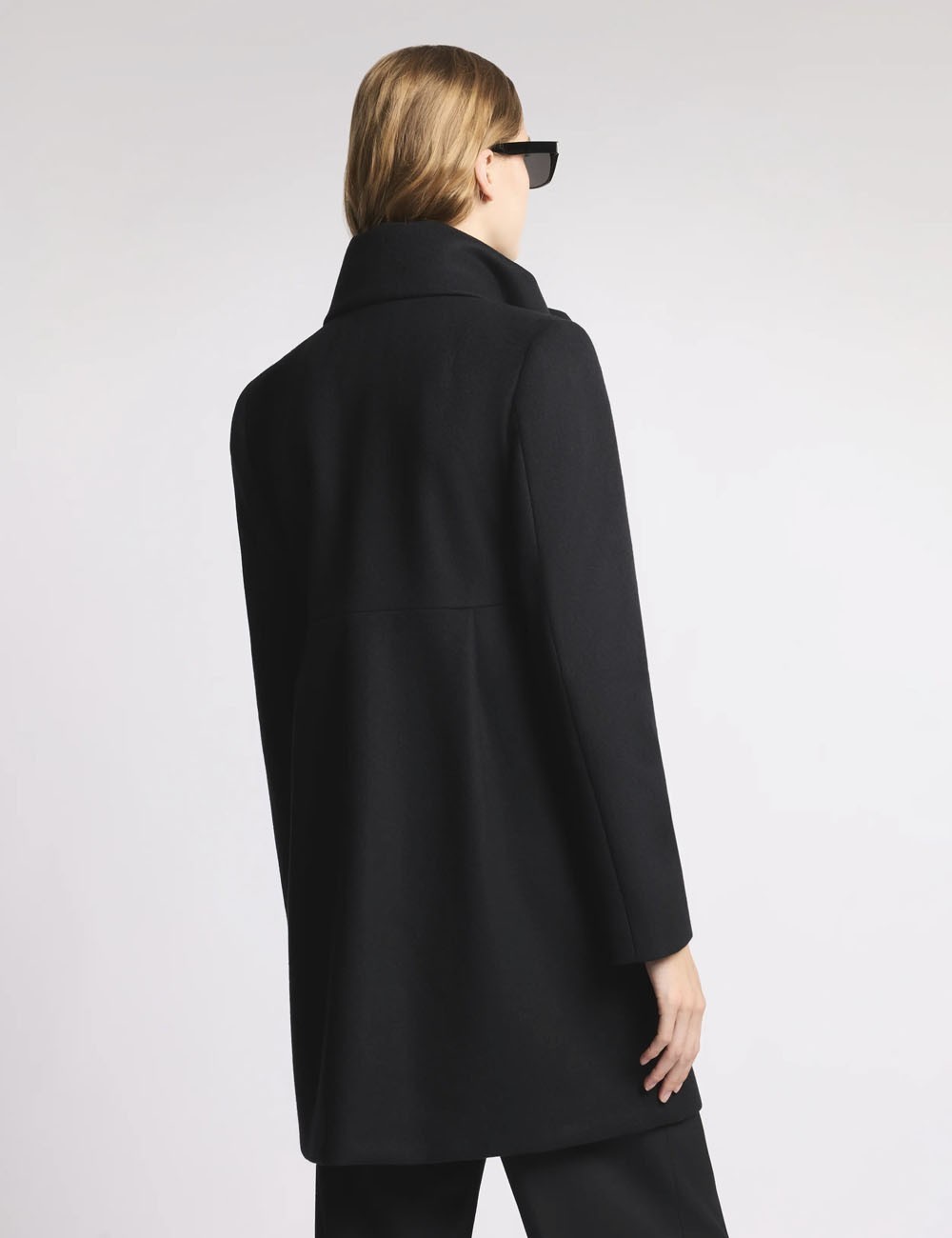 Romantic Coat in Panno di Lana nero