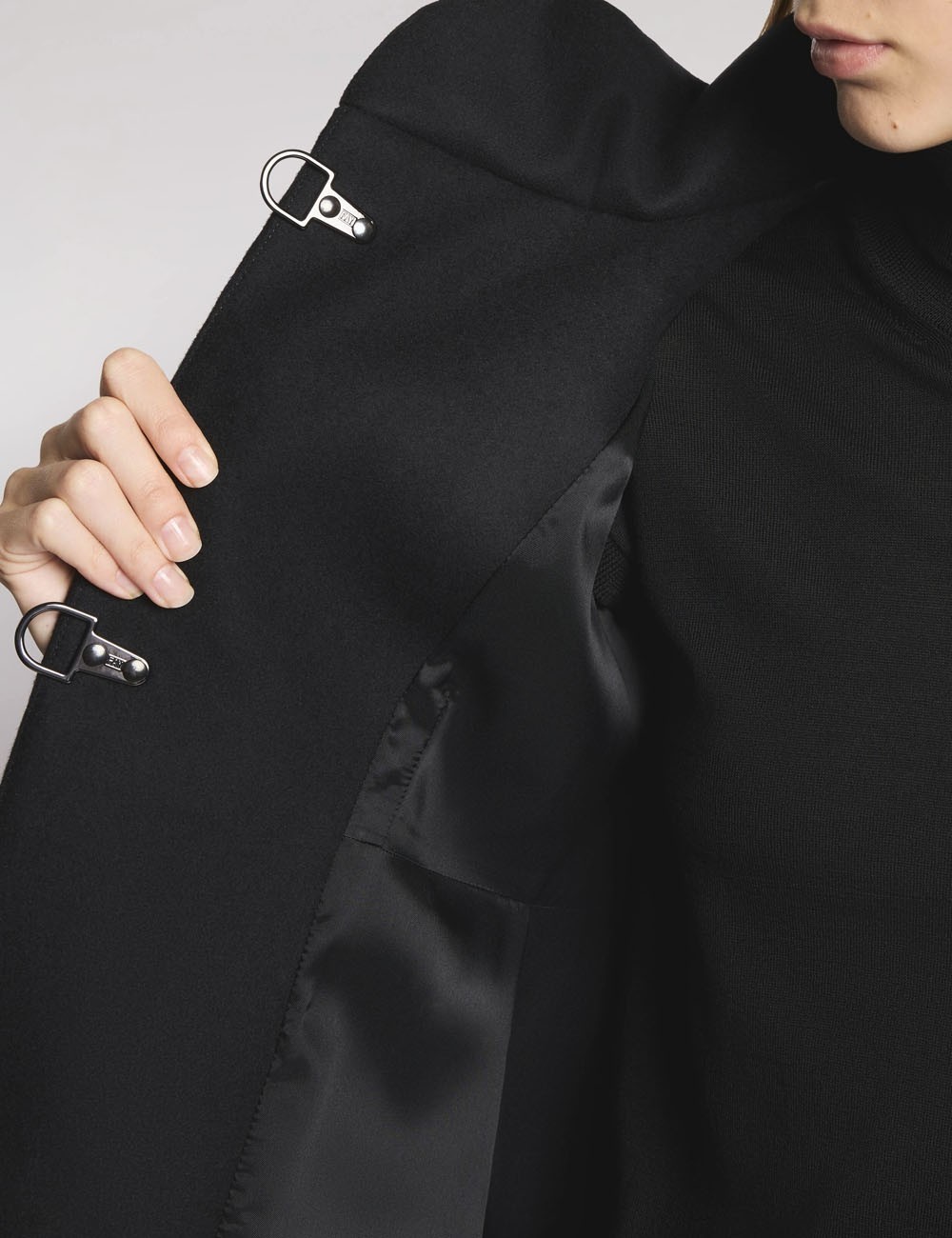 Romantic Coat in Panno di Lana nero