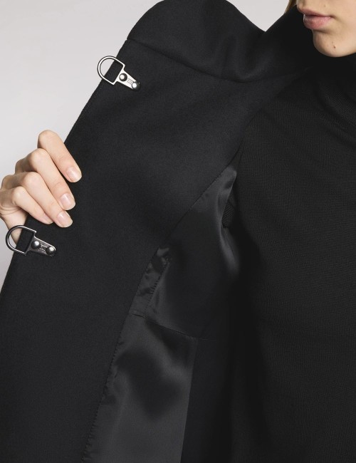 Romantic Coat in Panno di Lana nero