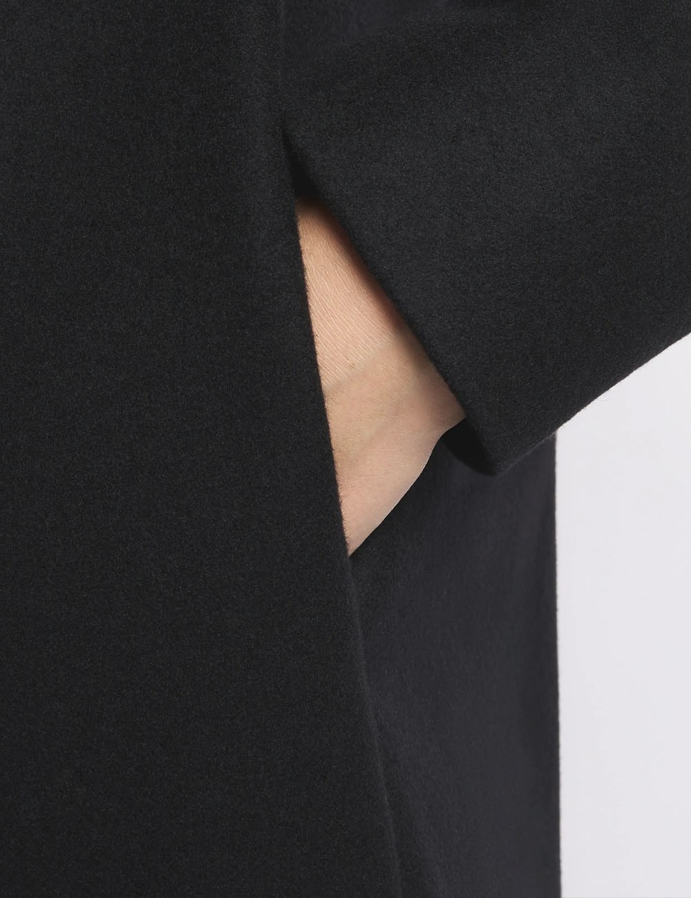 Romantic Coat in Panno di Lana nero