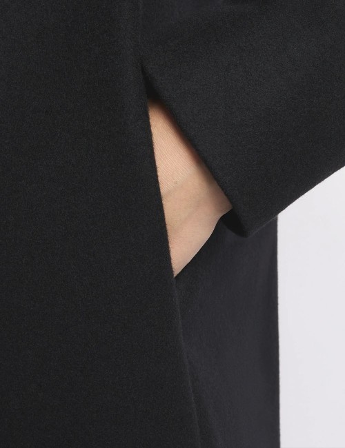 Romantic Coat in Panno di Lana nero