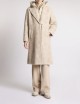 Double Front Coat in Wool and Mohair Herringbone beige