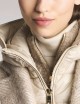 Double Front Coat in Wool and Mohair Herringbone beige