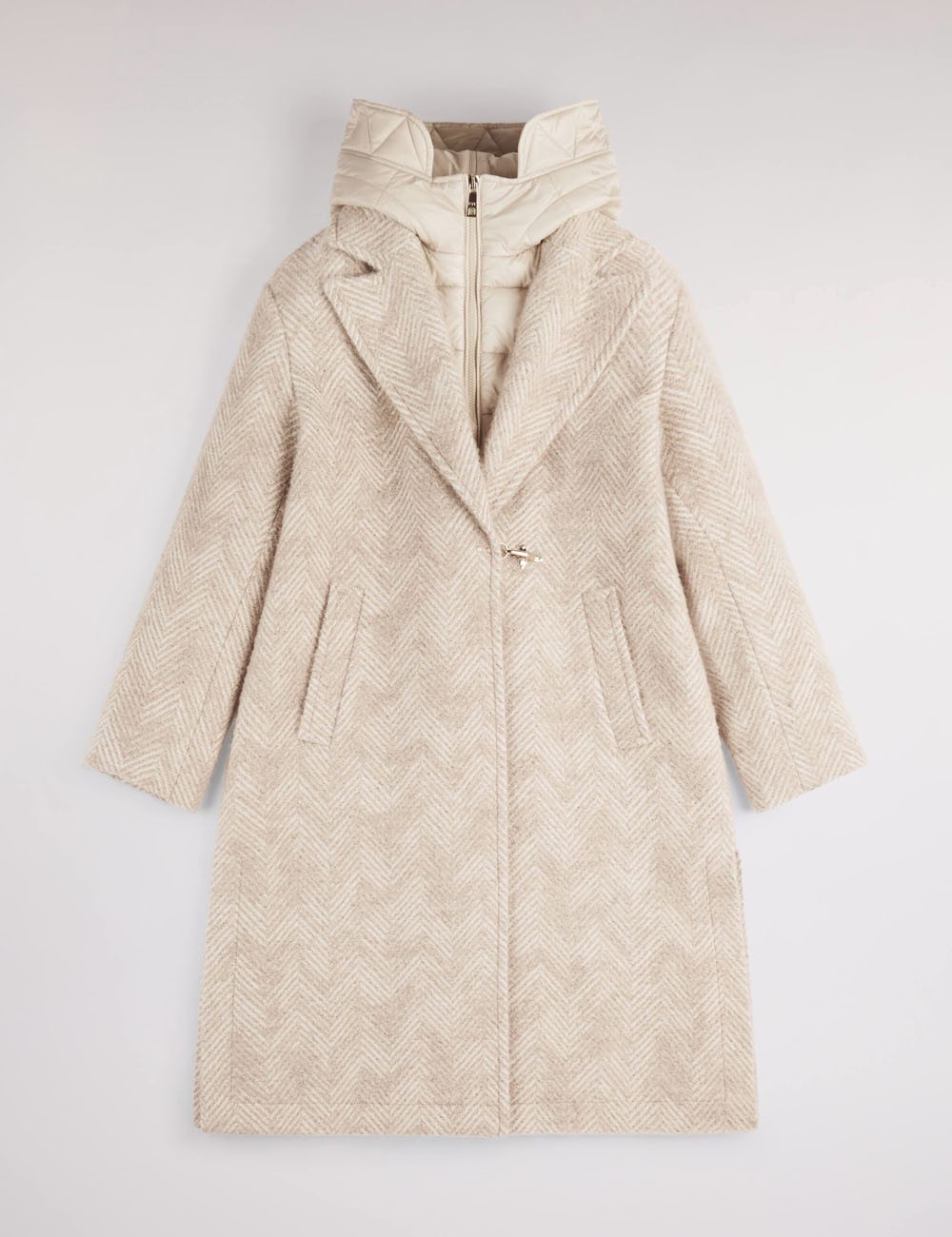 Cappotto Double Front in Resca di Lana e Mohair