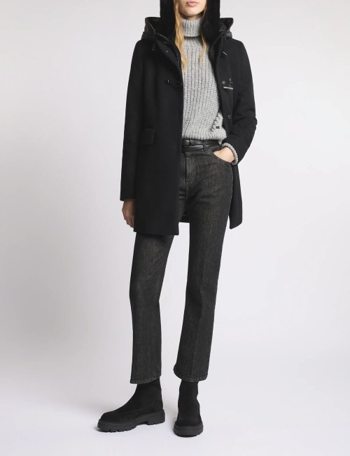 Toggle Coat in Panno di Lana nero