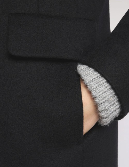 Toggle Coat in Panno di Lana nero