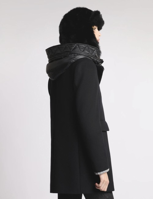 Toggle Coat in Wool Fabric black