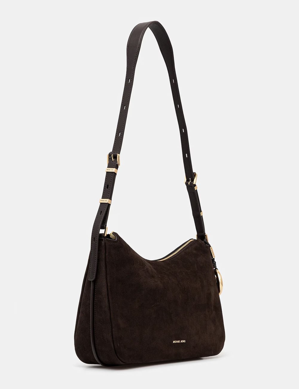 Borsa a spalla convertibile Nolita media in nabuk cioccolato