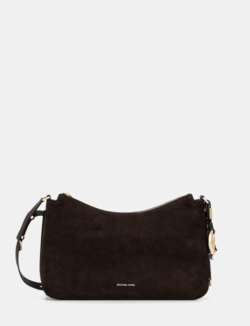 Nolita Medium Nubuck Convertible Shoulder Bag chocolate