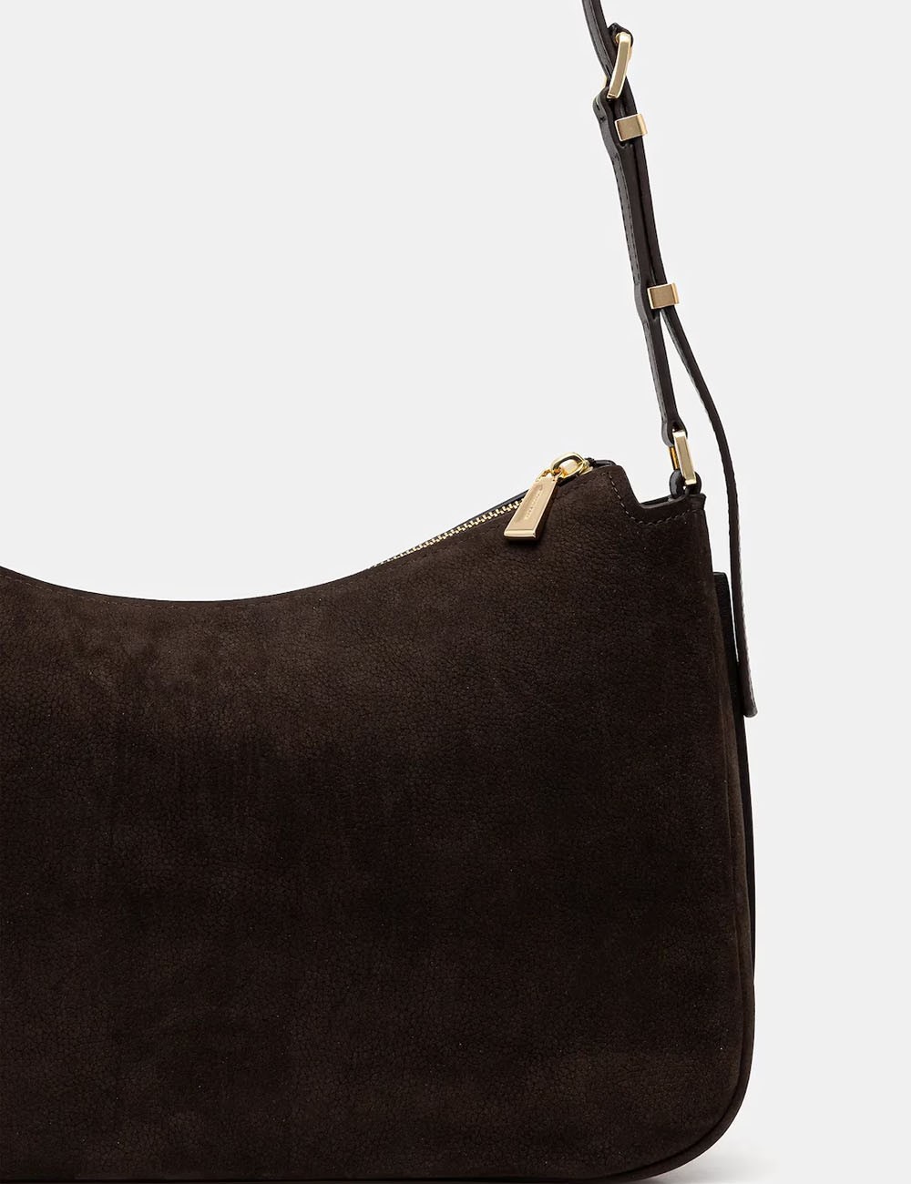 Borsa a spalla convertibile Nolita media in nabuk cioccolato