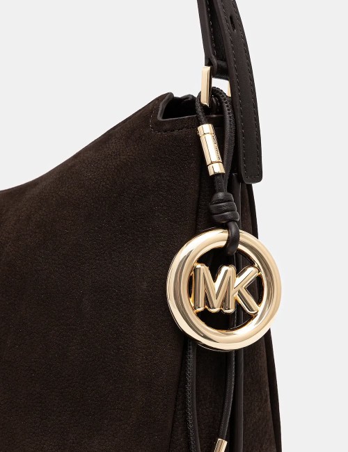 Nolita Medium Nubuck Convertible Shoulder Bag chocolate