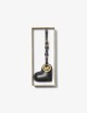 Puffy Heart Leather Bag Charm black