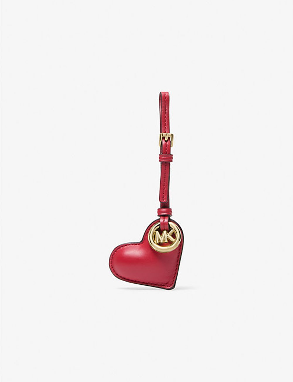 Ciondolo da borsa in pelle a forma di cuore rosso