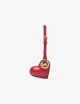 Puffy Heart Leather Bag Charm red