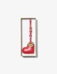 Puffy Heart Leather Bag Charm red
