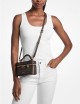 Borsa a tracolla convertibile Jana extra-small in pelle stampa coccodrillo cioccolato