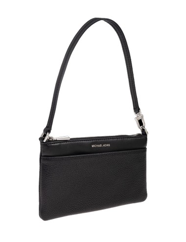 Pochette da polso convertibile Jet Set media in pelle martellata nera