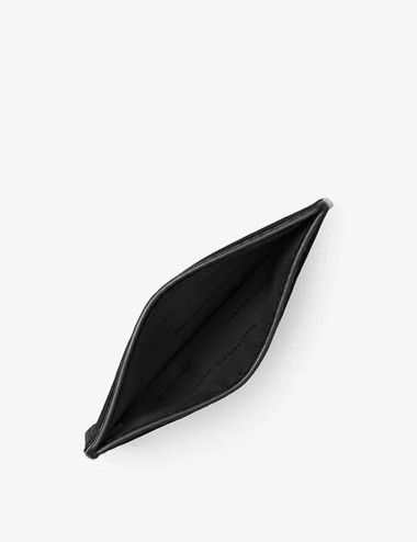 Porta carte di credito in pelle martellata nero