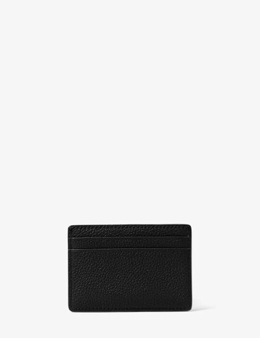 Pebbled Leather Card Case black