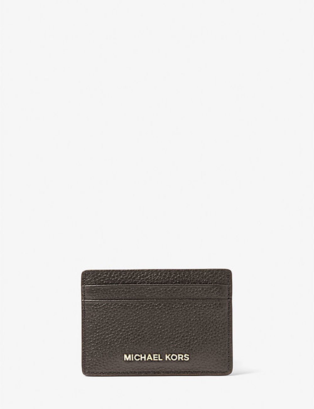 Pebbled Leather Card Case chocolate