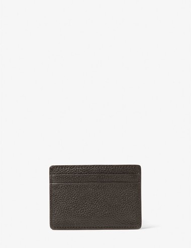 Pebbled Leather Card Case chocolate