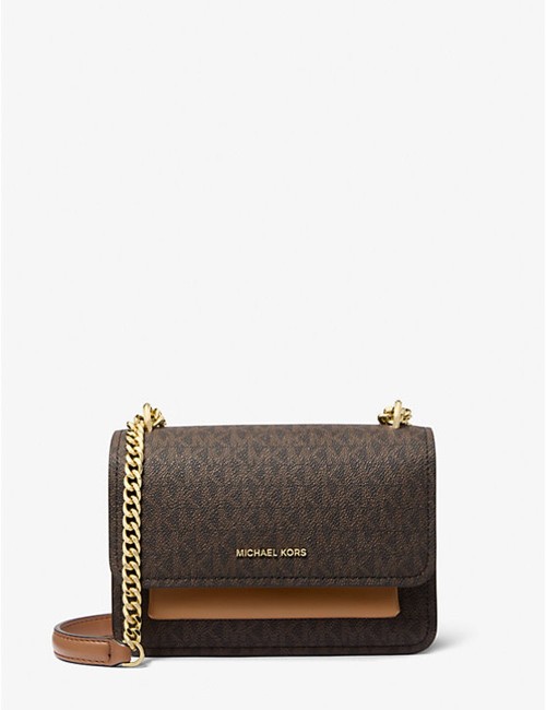Claire Small Signature Logo Crossbody Bag BRN/ACORN
